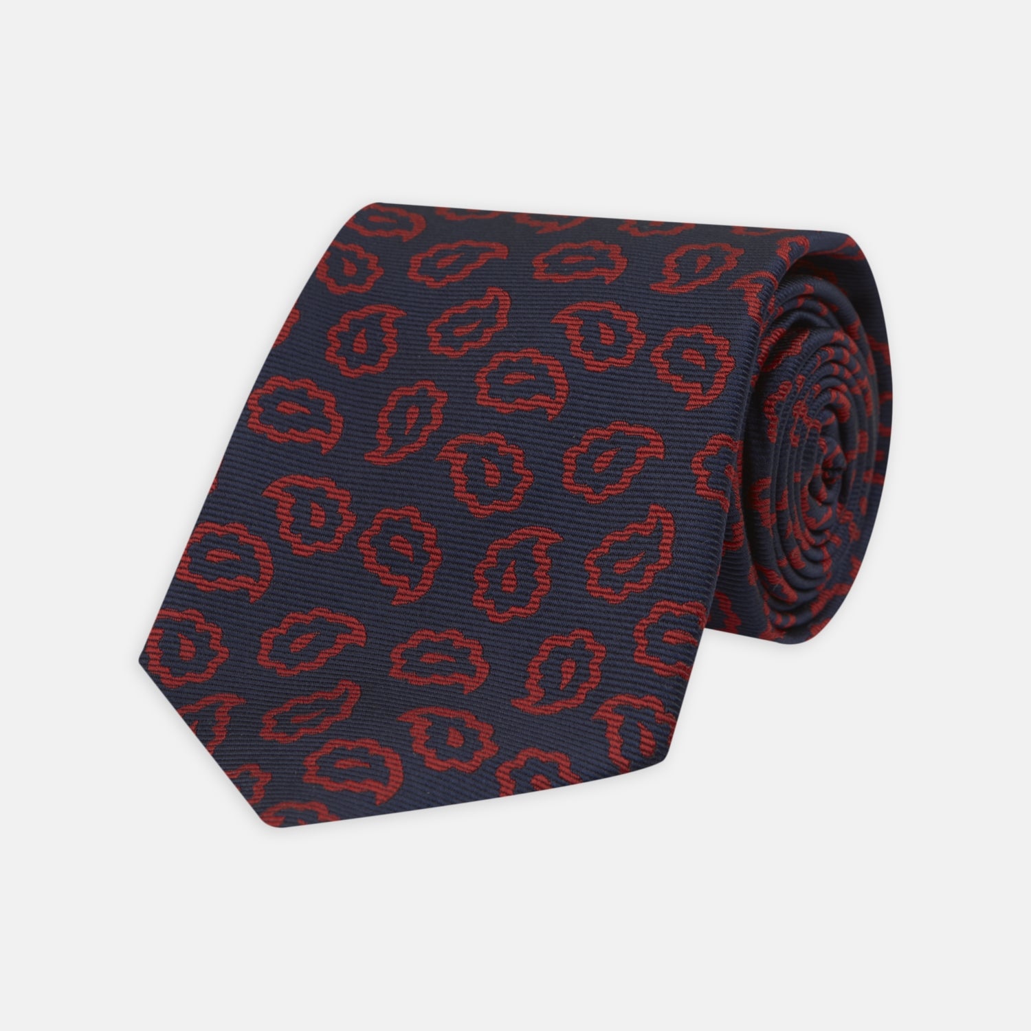 View 1 of product Navy and Red Petal Paisley Silk Tie