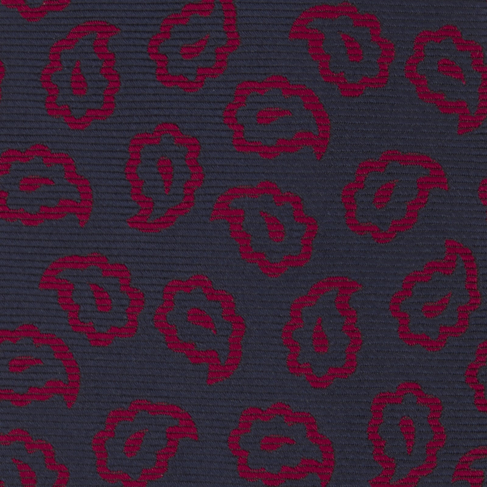 View 3 of product Navy and Red Petal Paisley Silk Tie
