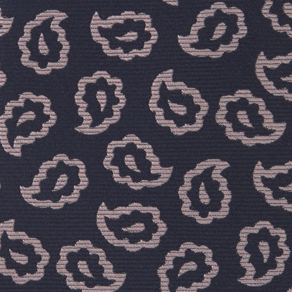 Navy and Pink Petal Paisley Silk Tie Image 2