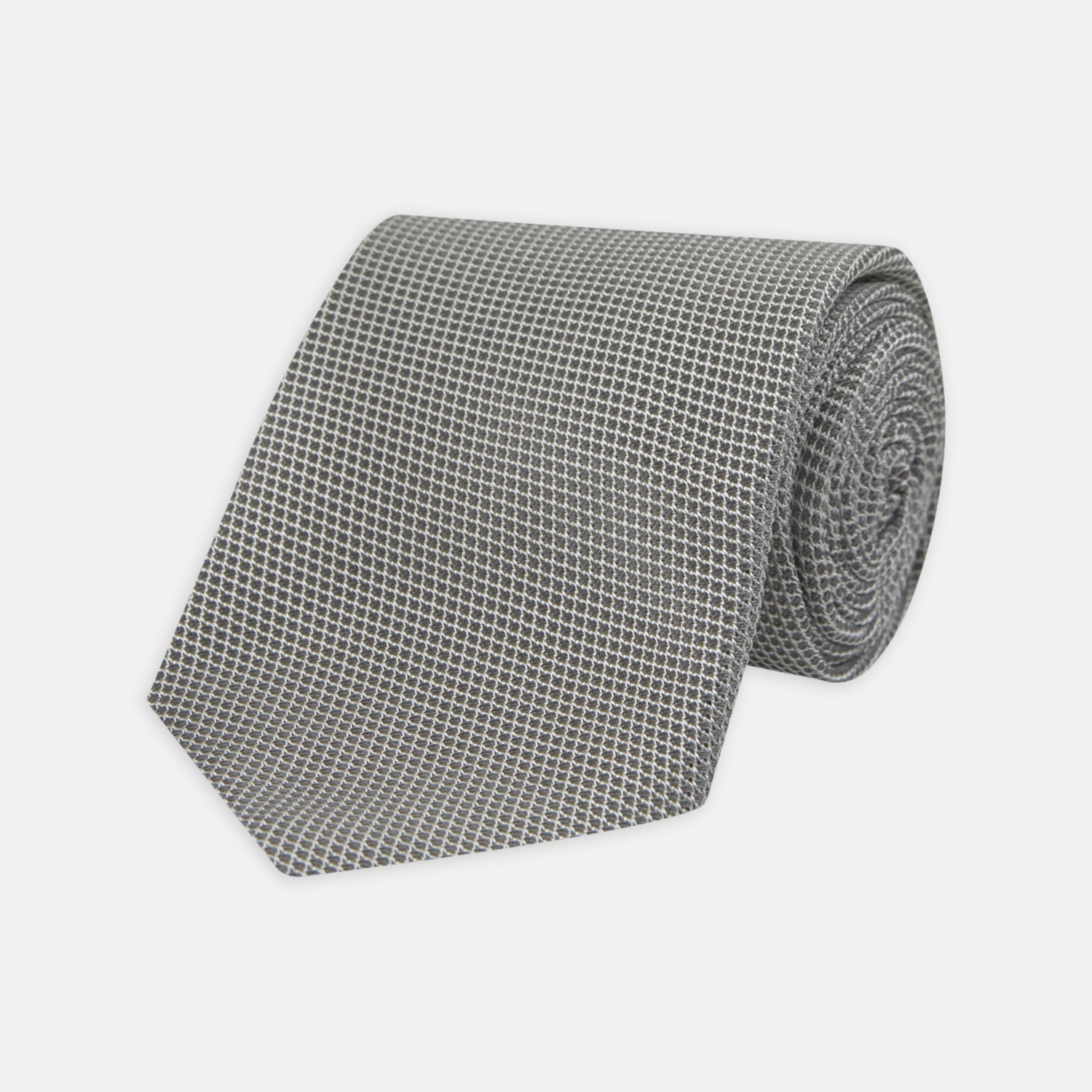 View 1 of product Light Grey Grenadine Silk Tie