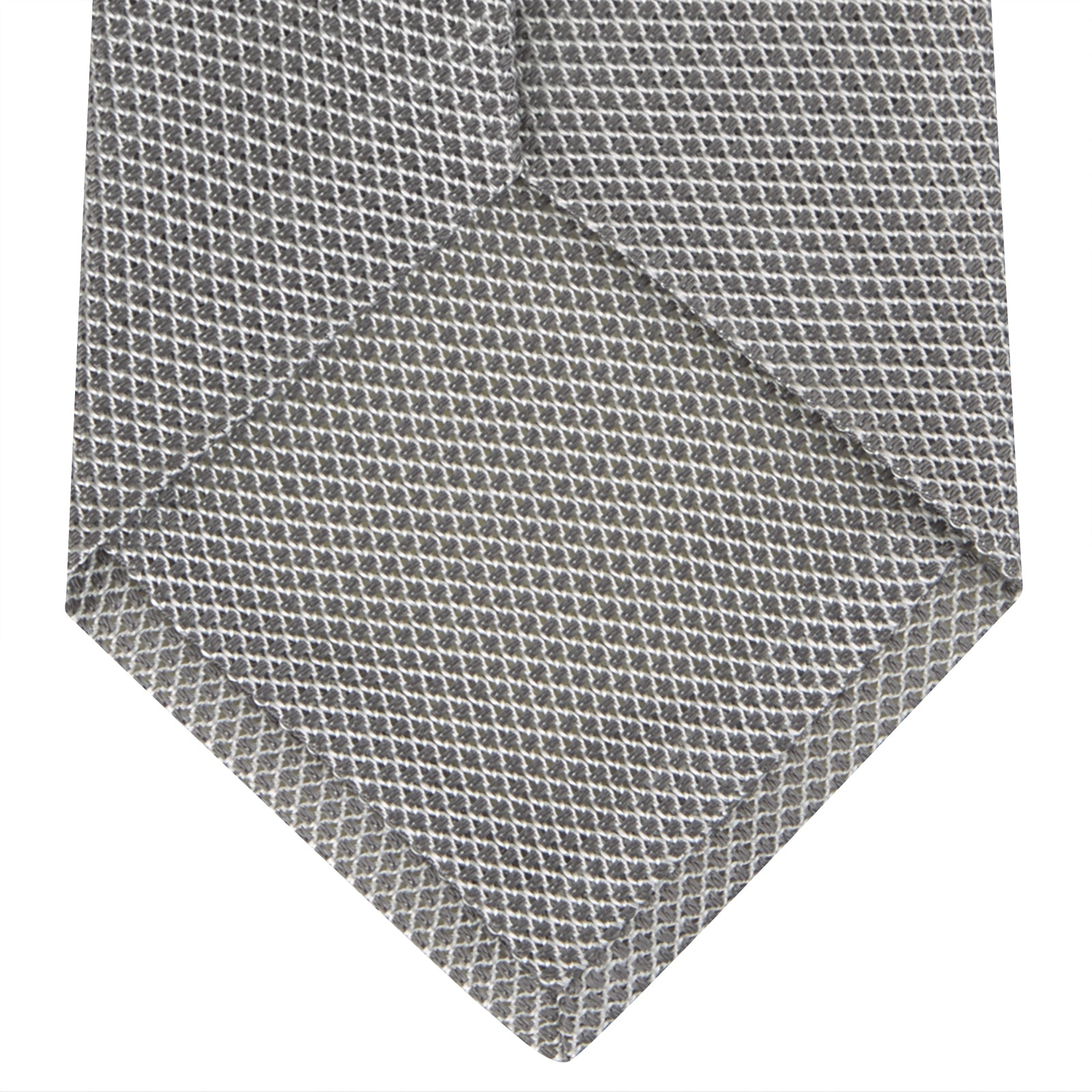 View 4 of product Light Grey Grenadine Silk Tie