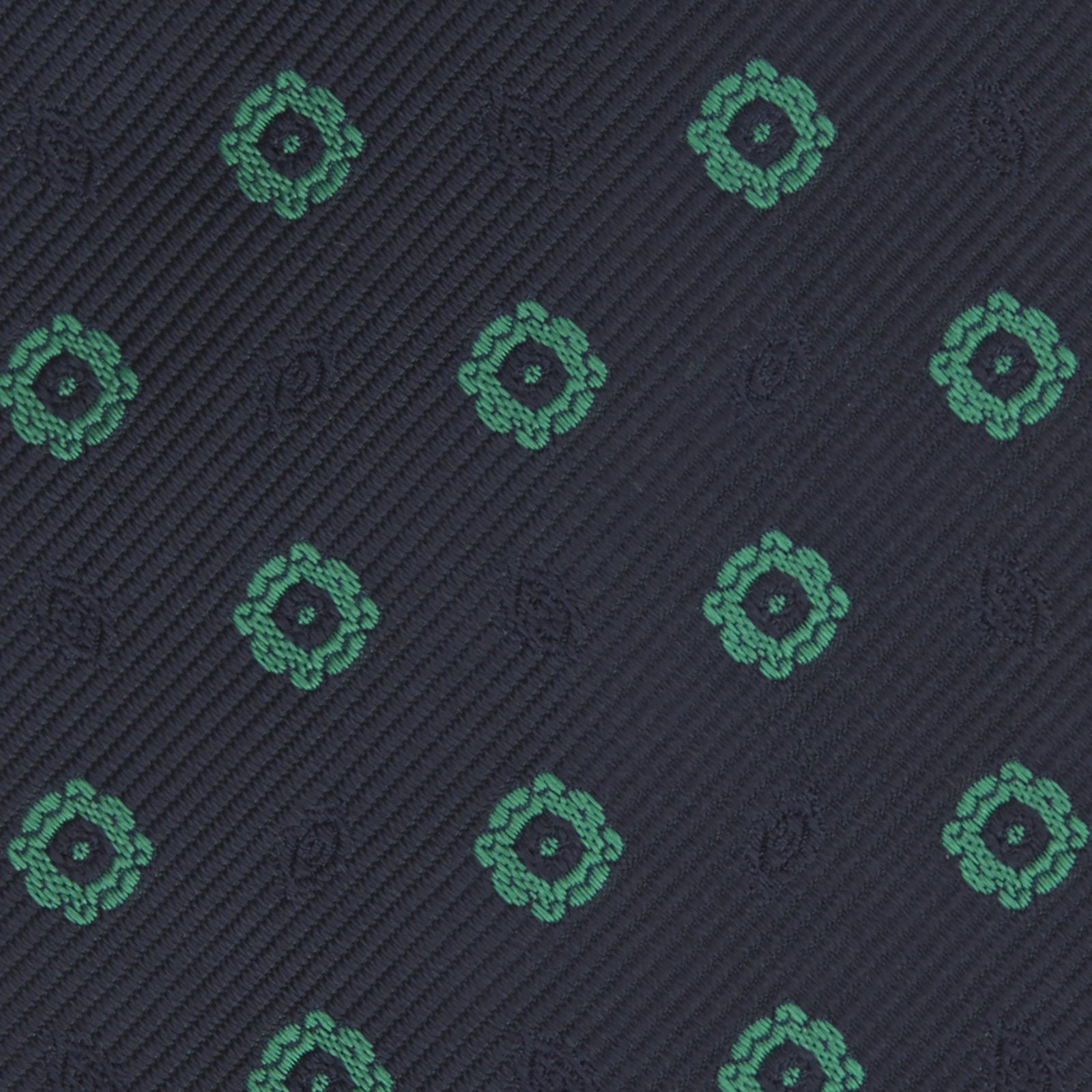 View 3 of product Navy and Green Emblem Spot Silk Tie