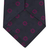 Navy and Dark Pink Emblem Spot Silk Tie