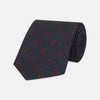 View 1 of product Navy and Burgundy Emblem Spot Silk Tie