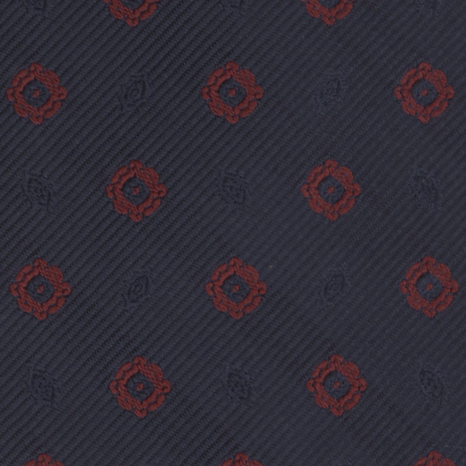View 3 of product Navy and Burgundy Emblem Spot Silk Tie