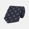 Navy and Light Blue Emblem Spot Silk Tie