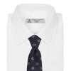 View 2 of product Navy and Light Blue Emblem Spot Silk Tie