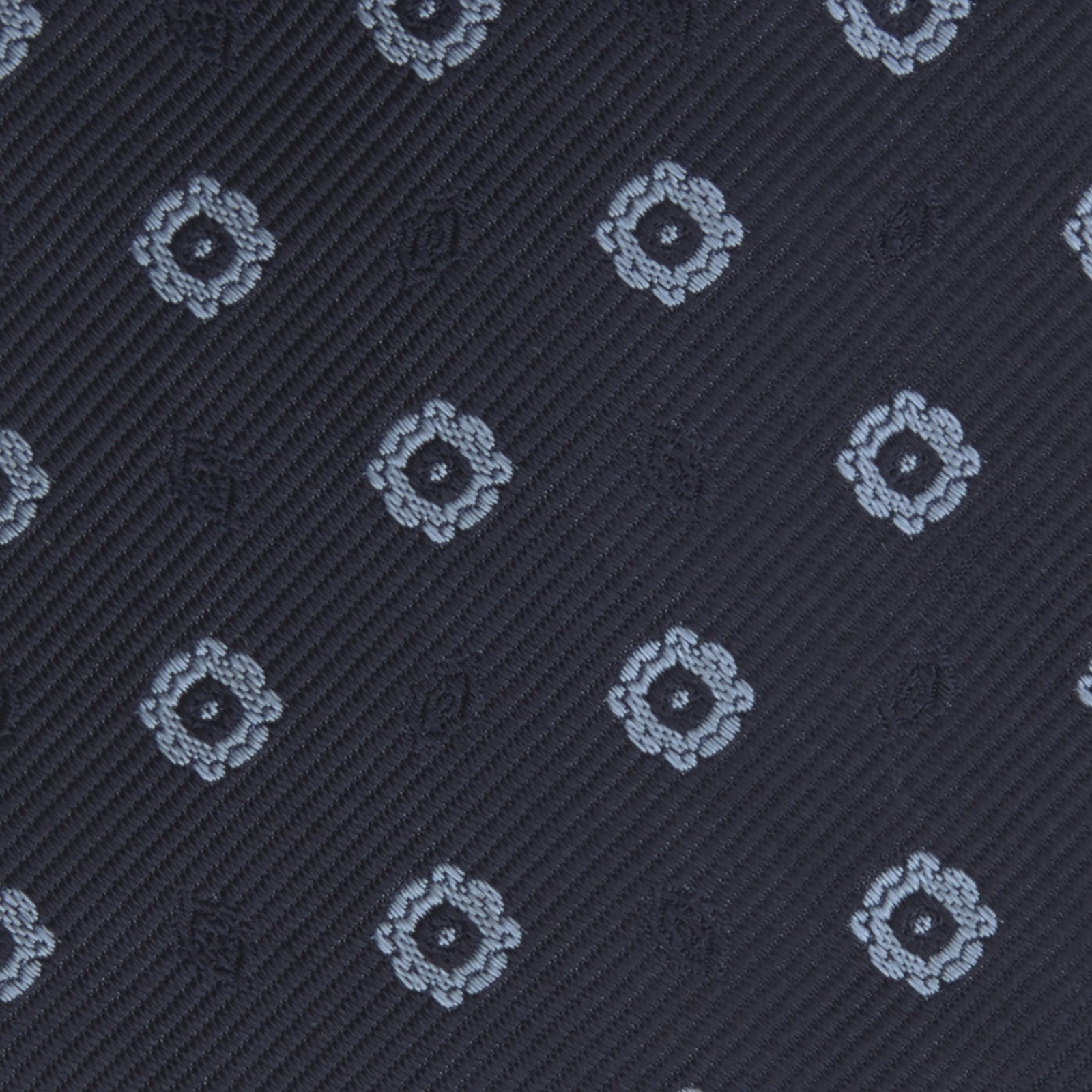 View 3 of product Navy and Light Blue Emblem Spot Silk Tie