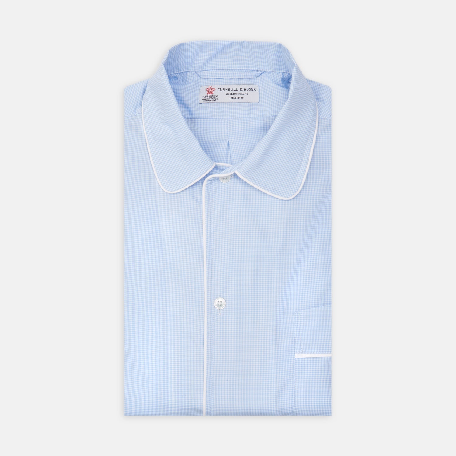 View 1 of product Sky Blue Micro-Check Cotton Nightshirt