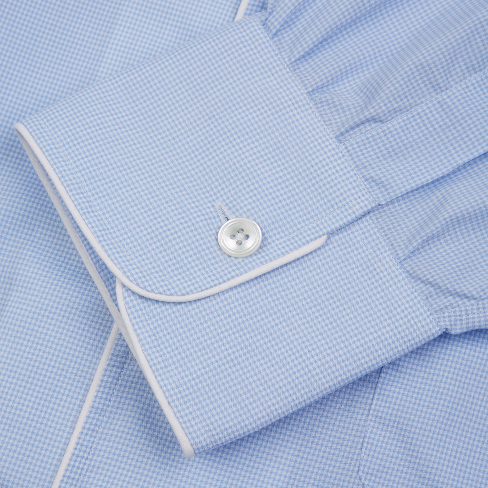 View 4 of product Sky Blue Micro-Check Cotton Nightshirt
