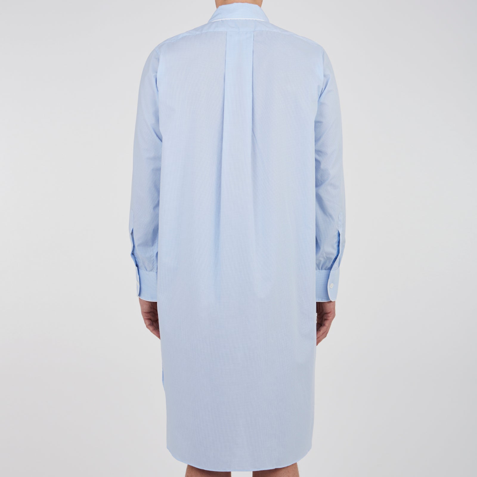 View 3 of product Sky Blue Micro-Check Cotton Nightshirt