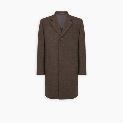 Hopton Brown Herringbone Wool Coat Image 5