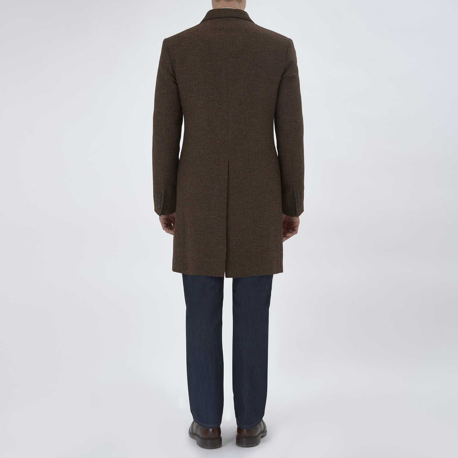 View 3 of product Hopton Brown Herringbone Wool Coat