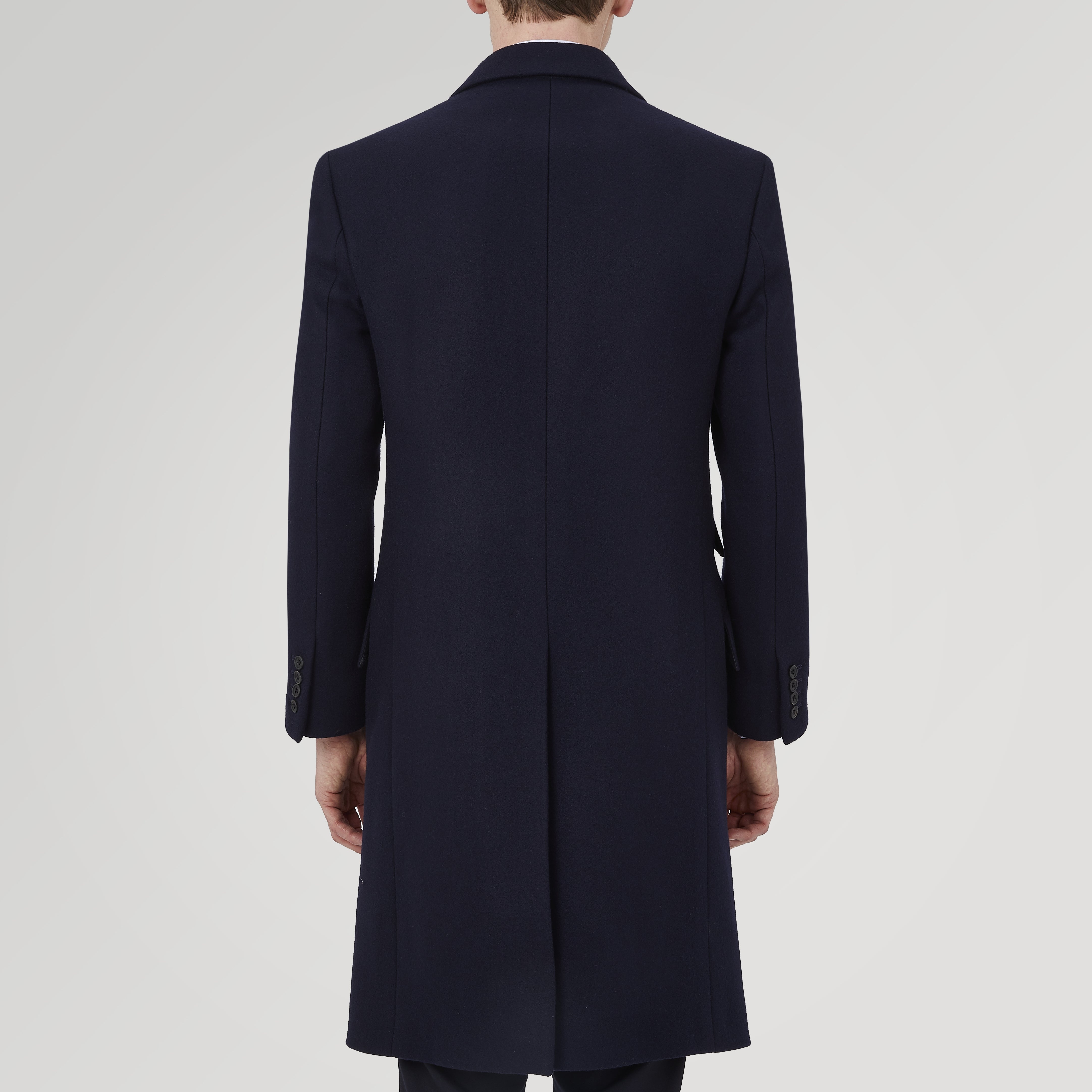 View 3 of product Navy Lambswool Joseph Overcoat