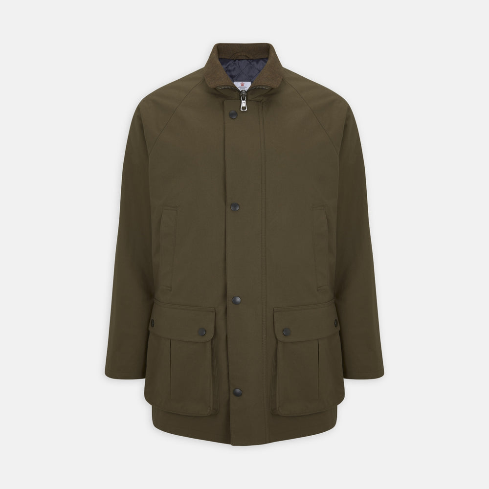 Dark Green Dry Wax Cotton Field Coat