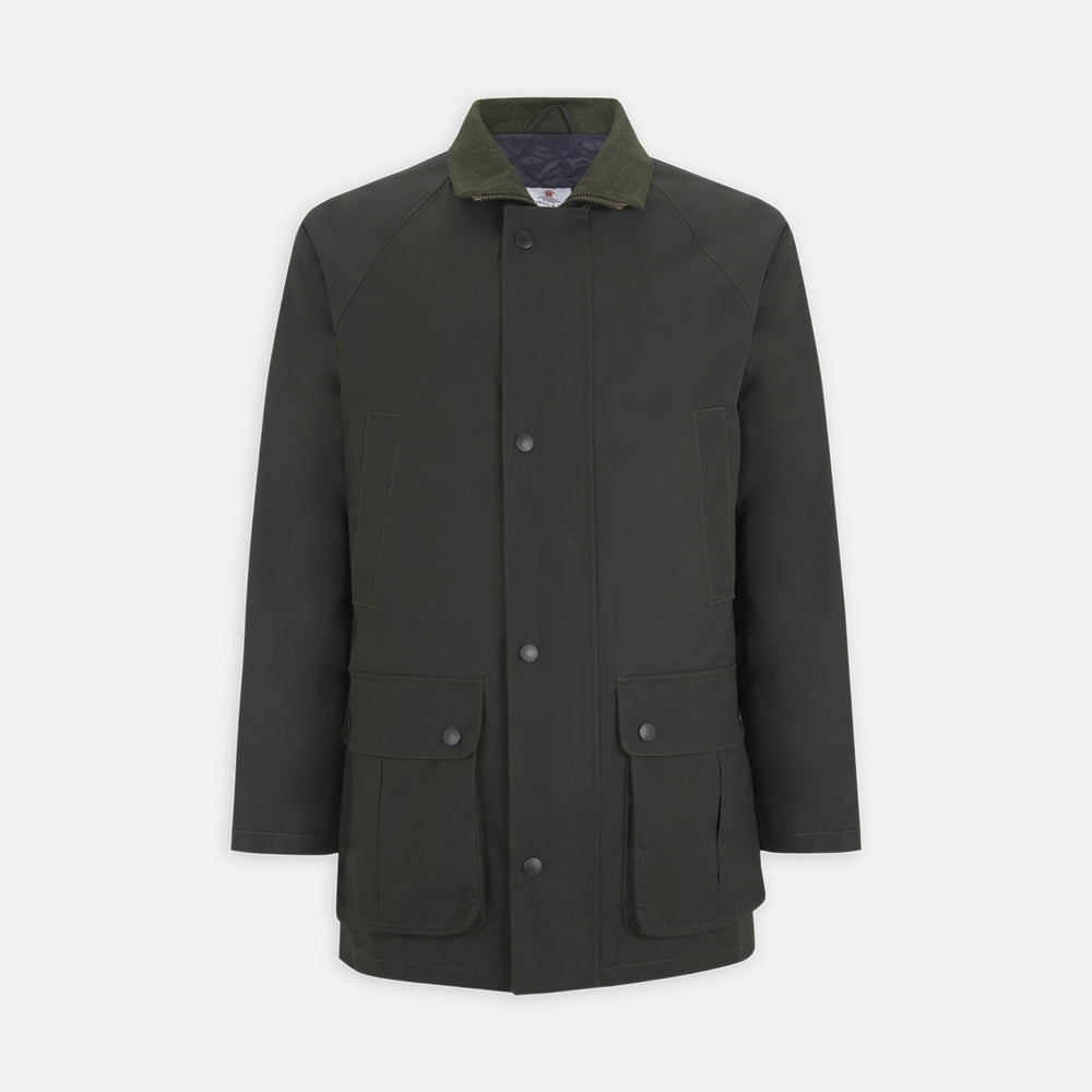 Dark Green Waxed Cotton Field Coat