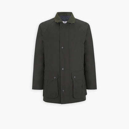 Dark Green Waxed Cotton Field Coat Image 7