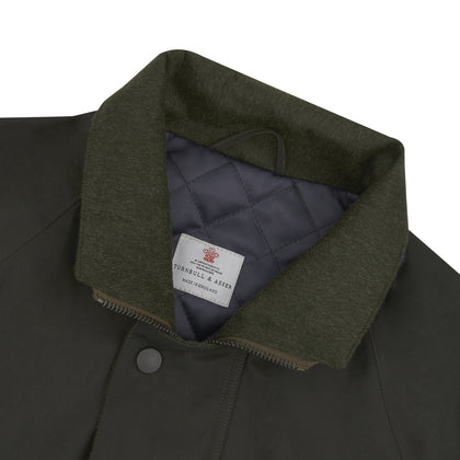 Dark Green Waxed Cotton Field Coat Image 6