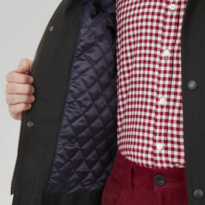 Dark Green Waxed Cotton Field Coat Image 4