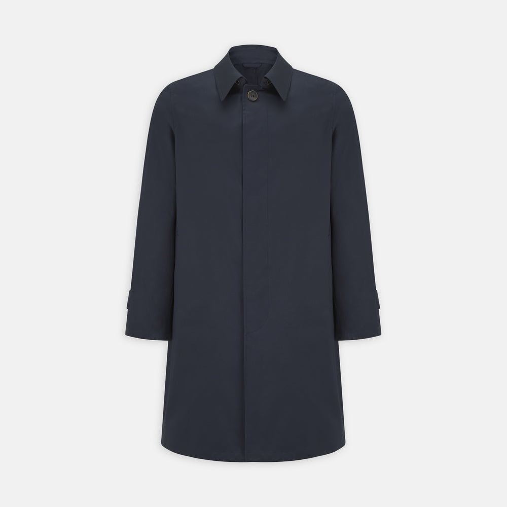 Navy Cotton Car Coat