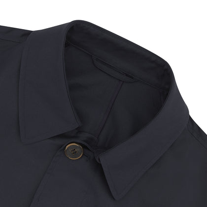 Navy Cotton Car Coat Image 1