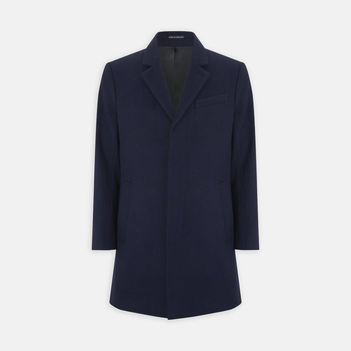 Navy Lambswool Irving Coat
