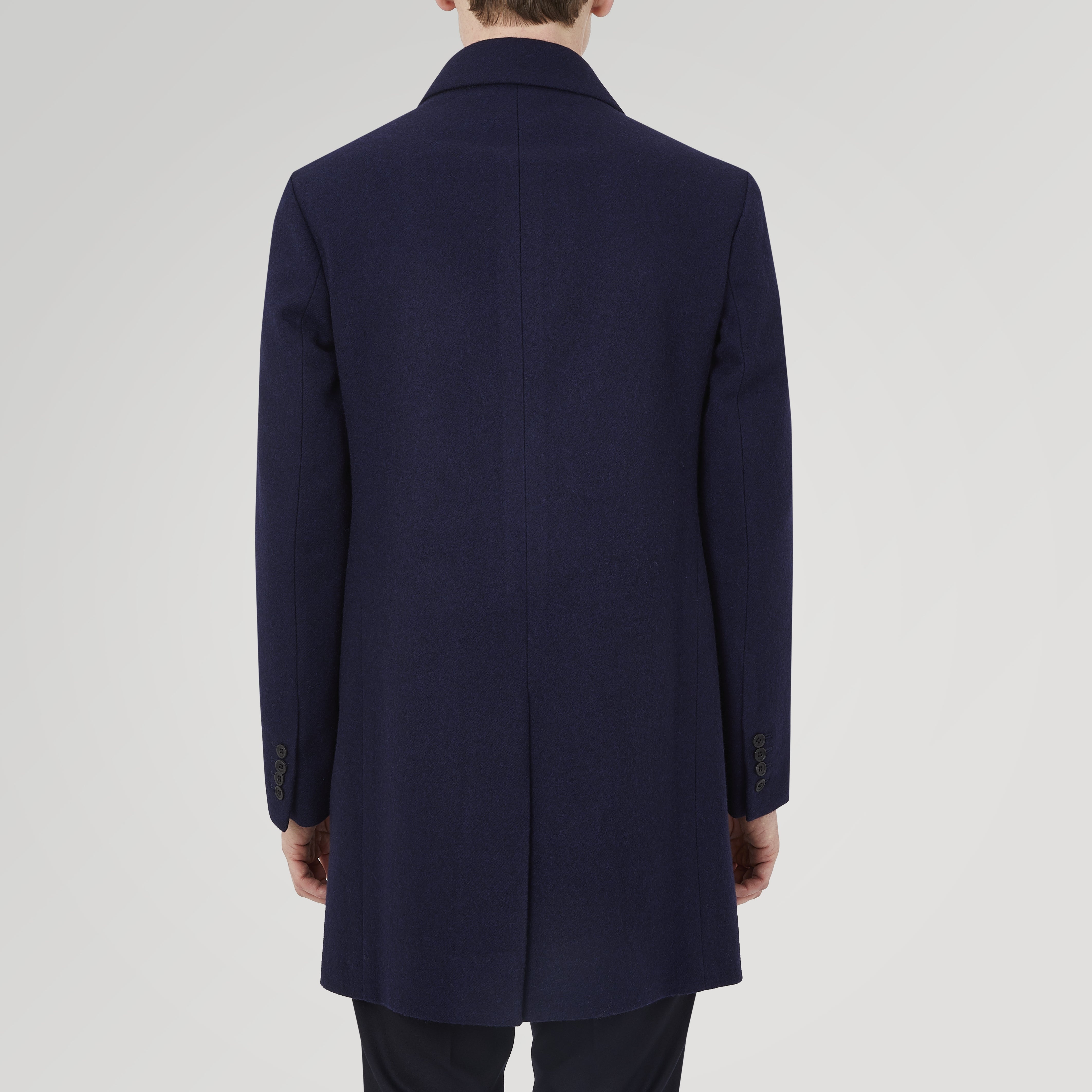 View 3 of product Navy Lambswool Irving Coat