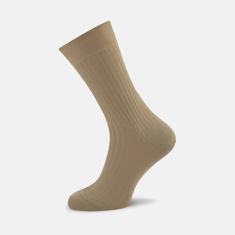 Light Khaki Short Pure Cotton Socks
