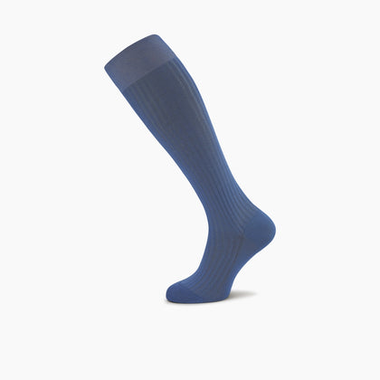 Denim Blue Long Cotton Socks Image 2