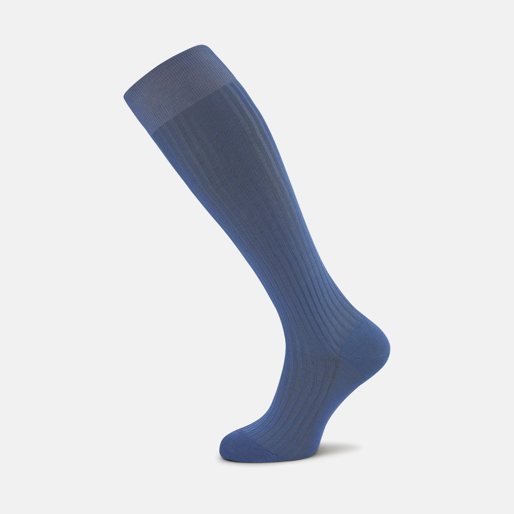 Denim Blue Long Cotton Socks