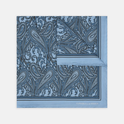 Blue House Paisley Silk Pocket Square