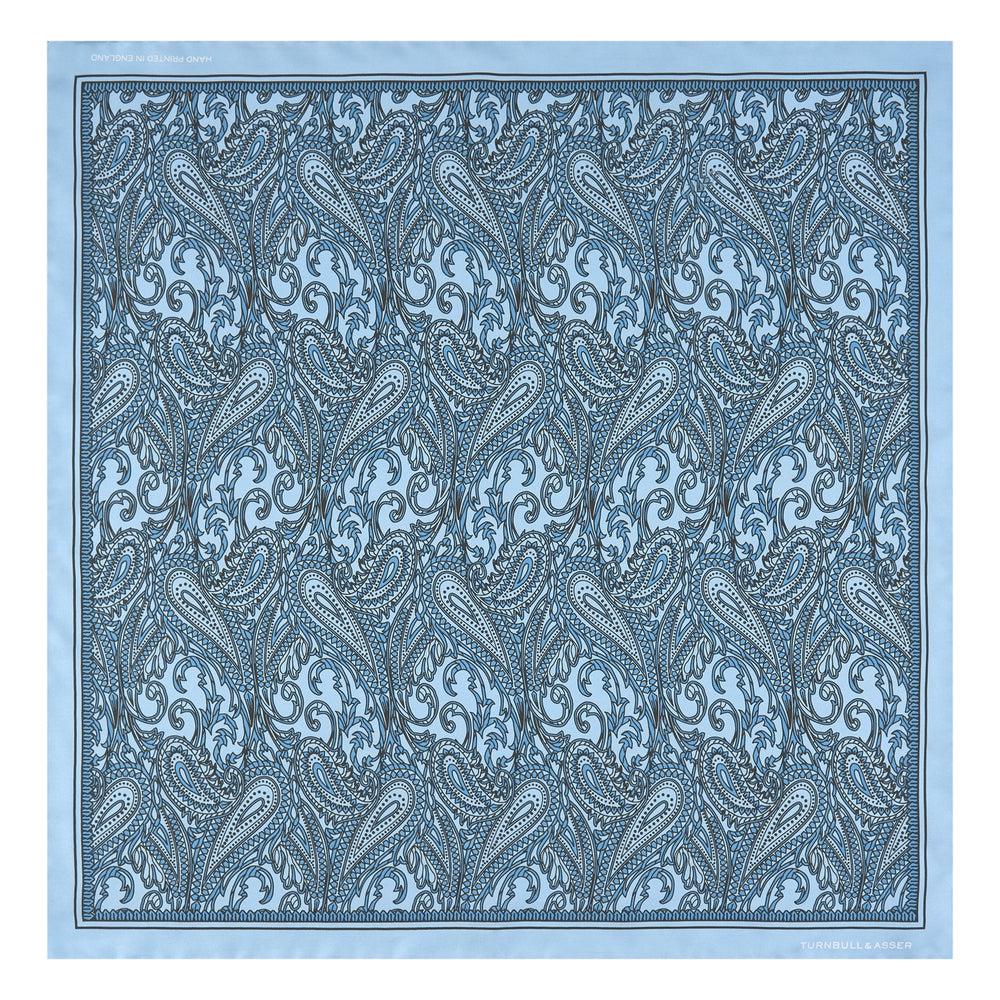 Blue House Paisley Silk Pocket Square