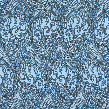 Blue House Paisley Silk Pocket Square Image 2