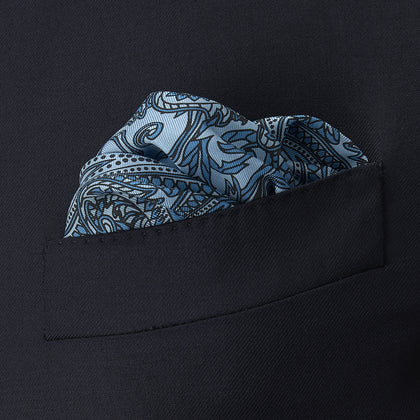 Blue House Paisley Silk Pocket Square Image 3