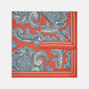 Red and Blue Large Paisley Silk Pocket Square
