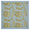 View 2 of product Light Blue and Yellow Large Paisley Silk Pocket Square