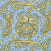 View 3 of product Light Blue and Yellow Large Paisley Silk Pocket Square