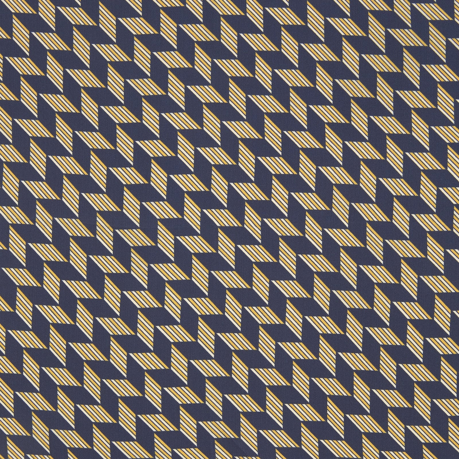 Blue and Gold Arrow Silk Pocket Square