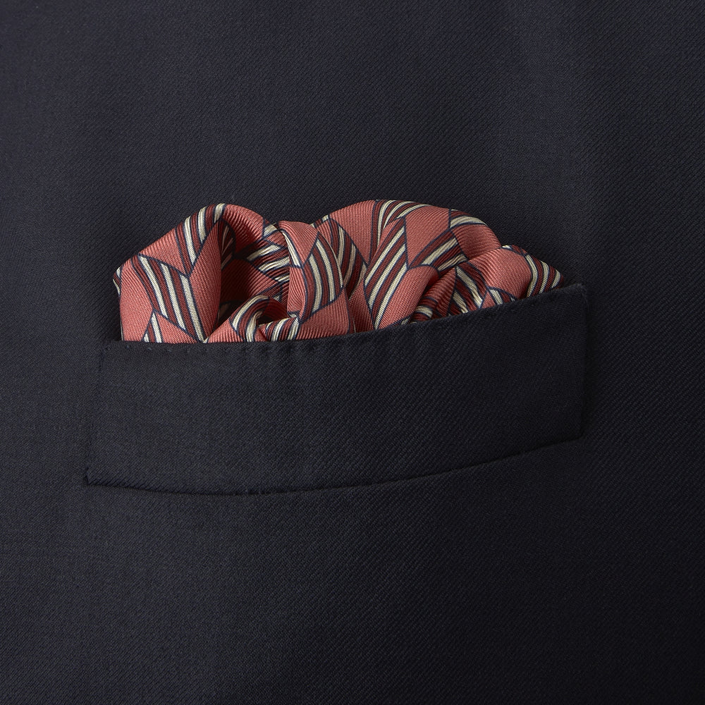 Red and Pink Arrow Silk Pocket Square