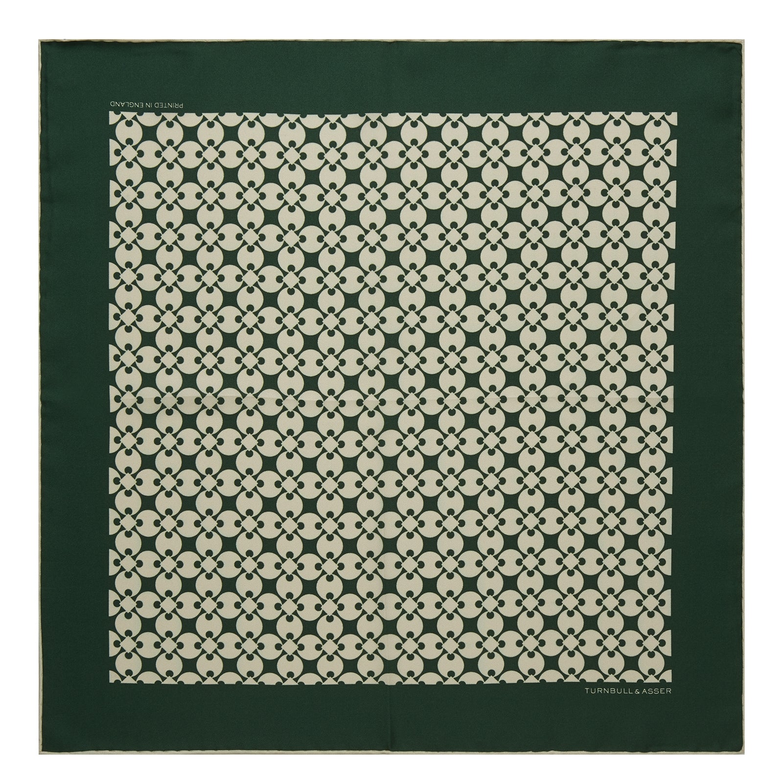 Green and White Vanguard Spot Silk Pocket Square