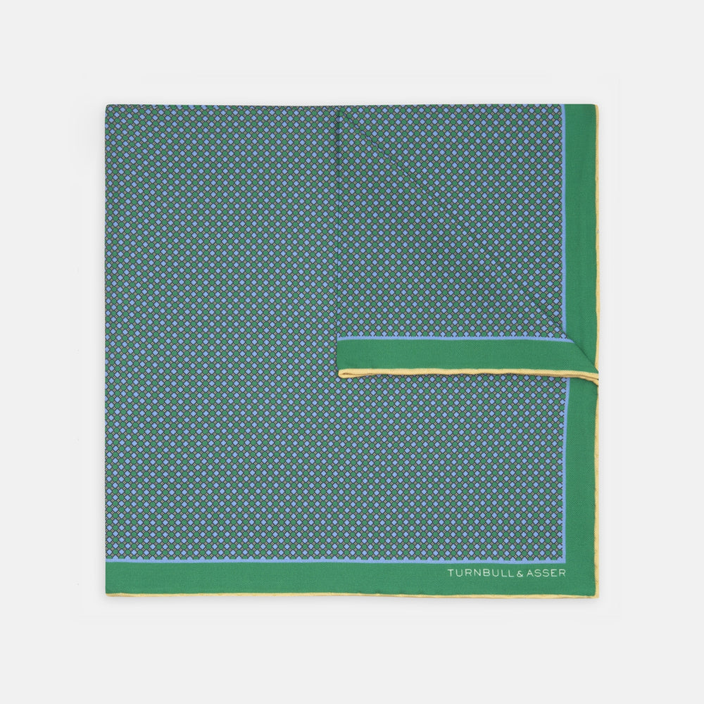 Green Rattan Silk Pocket Square