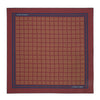 Red and Navy Houndstooth Check Silk Pocket Square