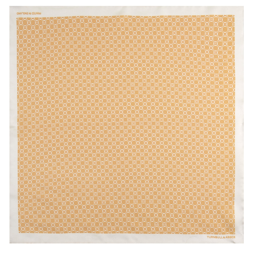 Tangerine Checkerboard Silk Pocket Square
