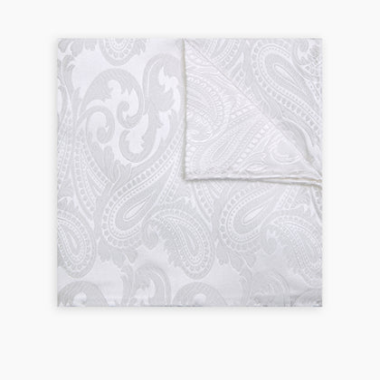 White House Paisley Hand-Rolled Silk Pocket Square Image 4