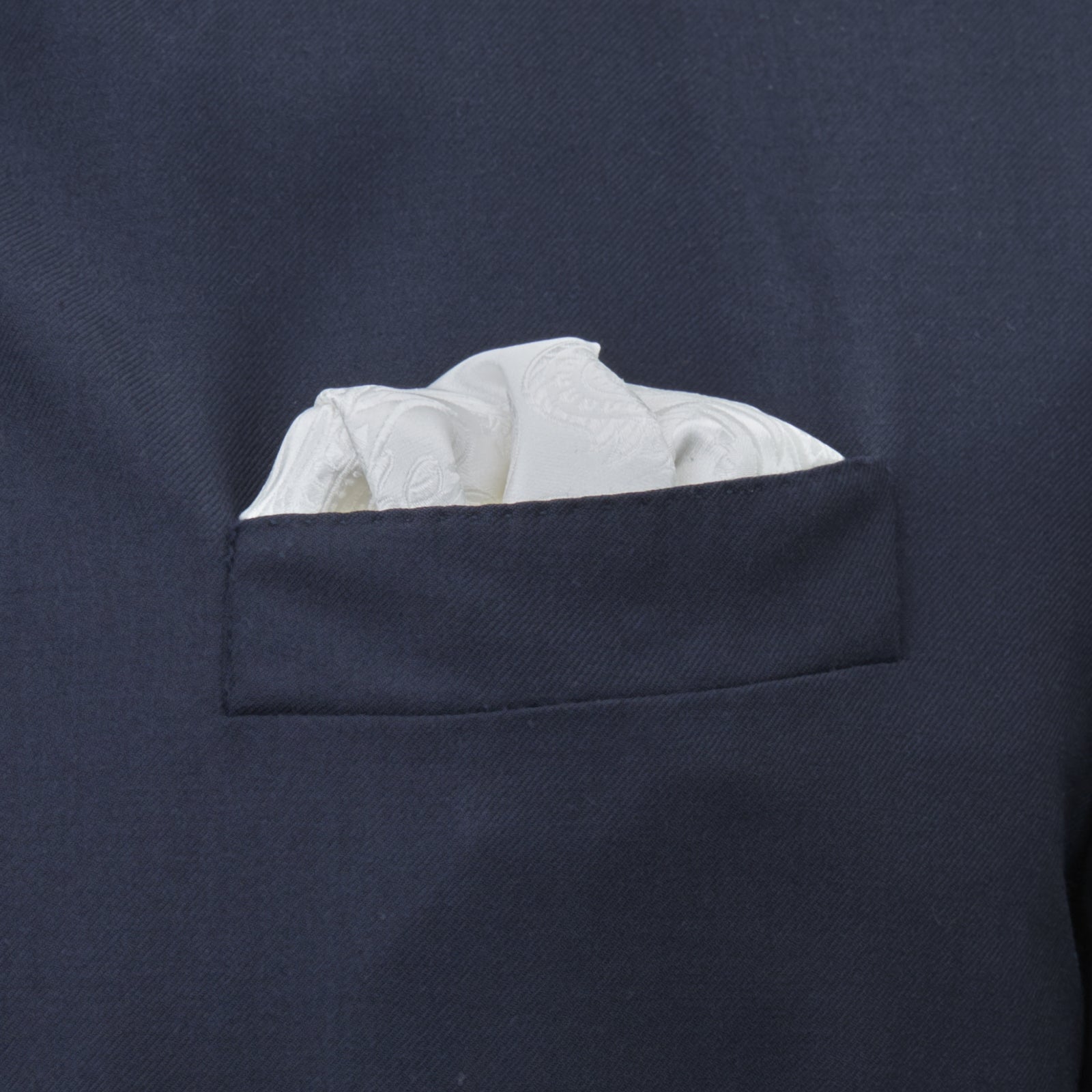 View 4 of product White House Paisley Hand-Rolled Silk Pocket Square