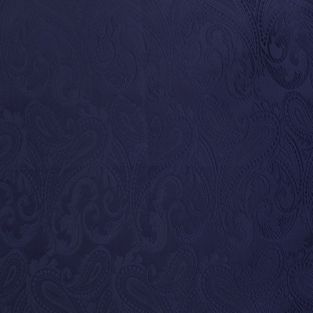 Navy House Paisley Hand-Rolled Silk Pocket Square