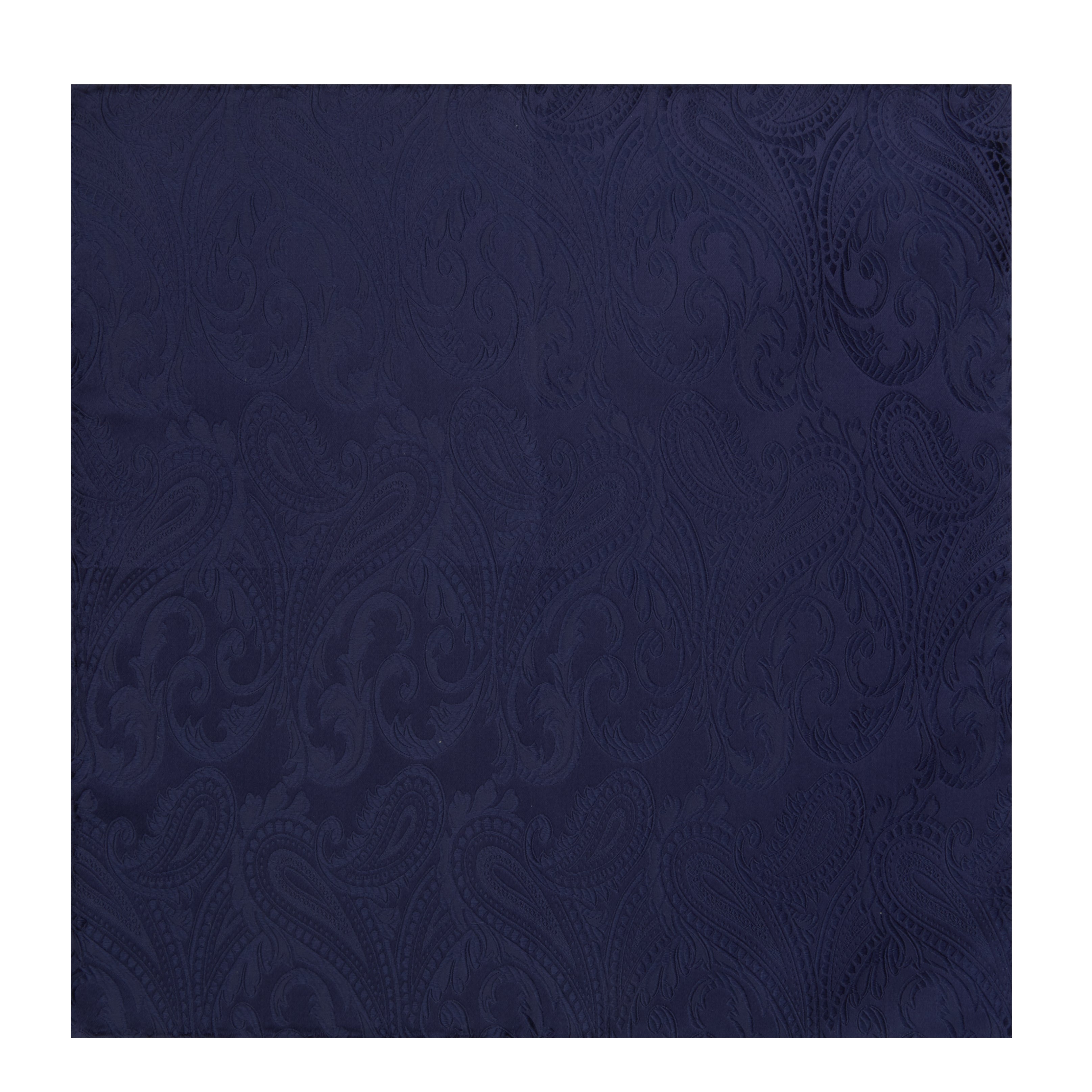 Navy House Paisley Hand-Rolled Silk Pocket Square