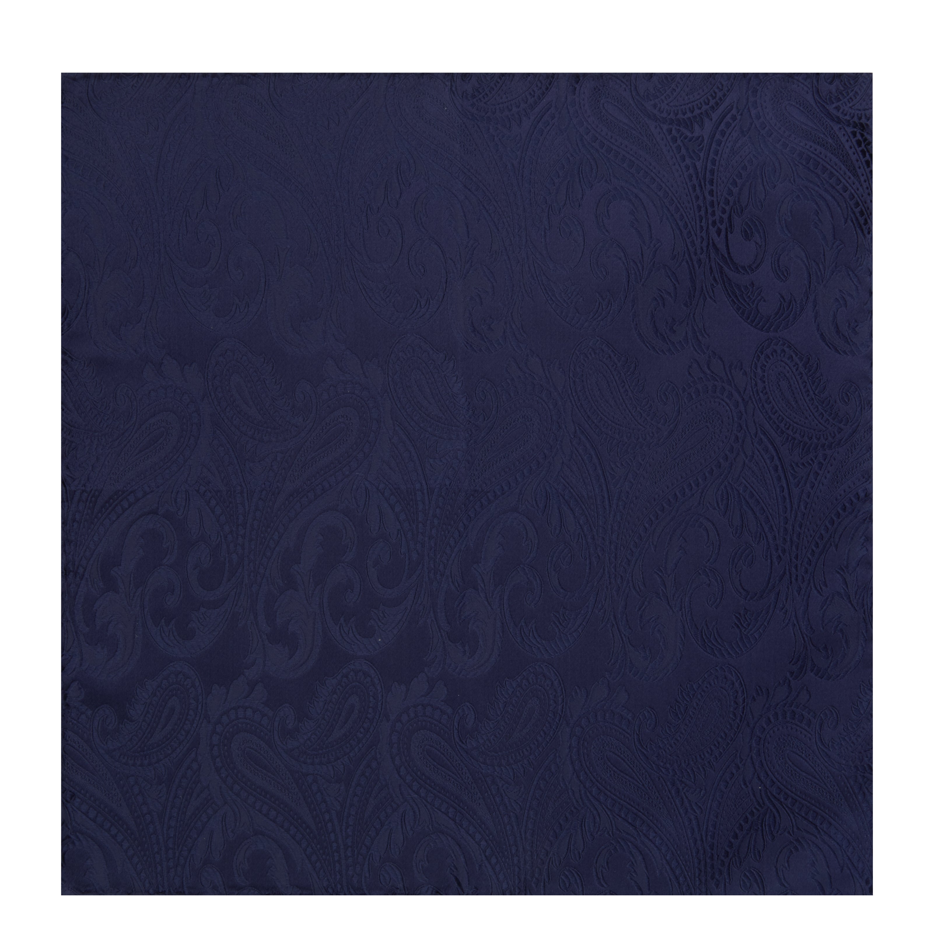 View 2 of product Navy House Paisley Hand-Rolled Silk Pocket Square