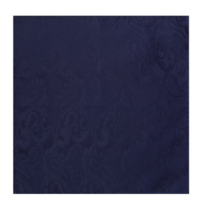 Navy House Paisley Hand-Rolled Silk Pocket Square Image 1