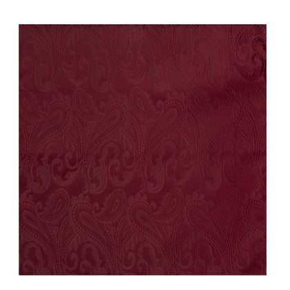 Burgundy House Paisley Hand-Rolled Silk Pocket Square Image 1